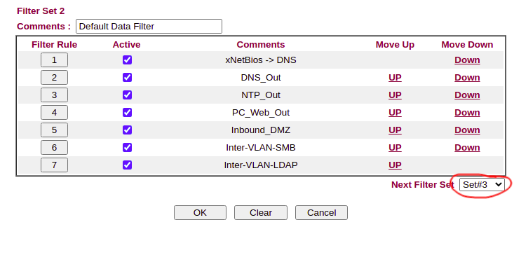 Filter Main Settings